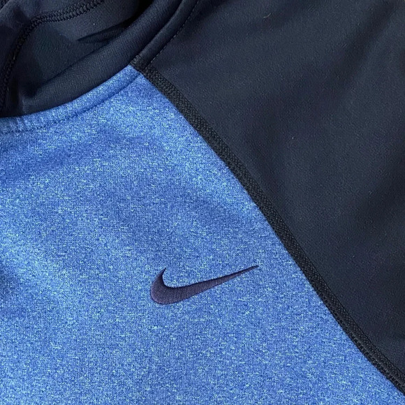 NIKE Therma Fit Blue color block Fleece Hoodie M - Picture 6 of 10